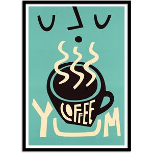 Wall Editions Affiche 50x70 cm et cadre noir - Yum Coffee - Fox and Velvet