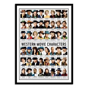 Wall Editions Affiche 50x70 cm et cadre noir - Western Movie Characters - Olivier B