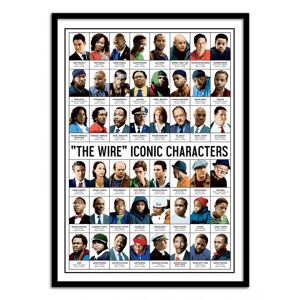 Wall Editions Affiche 50x70 cm et cadre noir - The Wire Characters - Olivier Bourde