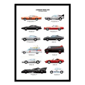 Wall Editions Affiche 50x70 cm et cadre noir - Legendary Movie Cars - Olivier Bourd