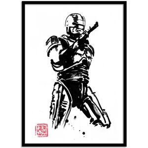 Wall Editions Affiche 50x70 cm et cadre noir - Robocop - Pechane Sumie