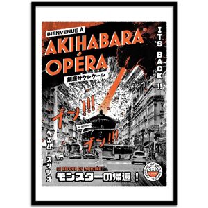 Wall Editions Affiche 50x70 cm et cadre noir - Tokyo-Paris Opéra - Paiheme studio - Publicité