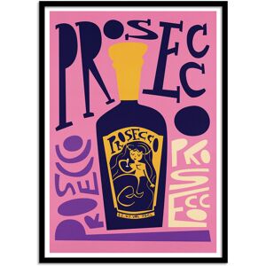 Wall Editions Affiche 50x70 cm et cadre noir - Prosecco - Fox and Velvet