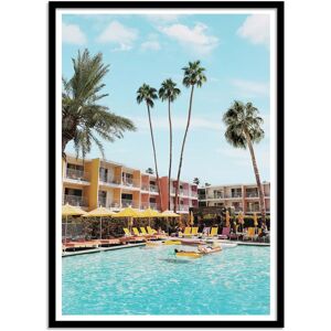 Wall Editions Affiche 50x70 cm et cadre noir - Palm Springs hotel - Gal Design