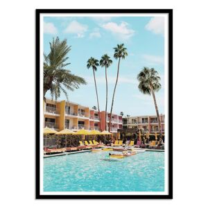 Wall Editions Affiche 50x70 cm et cadre noir - Palm Springs hotel - Gal Design - Publicité