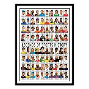 Wall Editions Affiche 50x70 cm et cadre noir - Legends of Sports History - Olivier