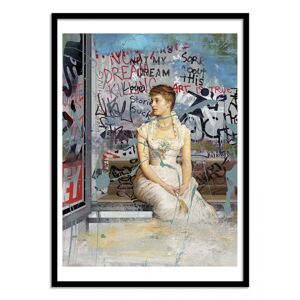 Wall Editions Affiche 50x70 cm et cadre noir - Bus Stop - Jose Luis Guerrero