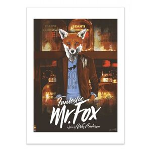 Wall Editions Affiche 50x70 cm et cadre noir - Fantastic Mr Fox - Joshua Budich