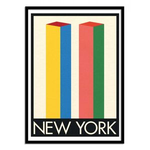 Wall Editions Affiche 50x70 cm et cadre noir - New-York Twin Towers - Rosi Feist