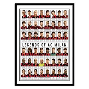 Wall Editions Affiche 50x70 cm et cadre noir - Legends of AC Milan - Olivier Bourde