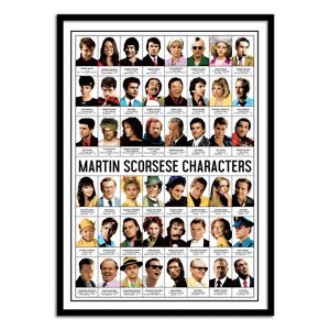 Wall Editions Affiche 50x70 cm et cadre noir - Martin Scorsese characters - Olivier