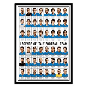 Wall Editions Affiche 50x70 cm et cadre noir - Legends of Italy Football team - Oli