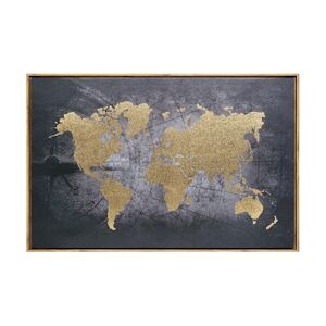 Atmosphera Tableau Toile murale encadrée imprimée Carte du monde 88 x 58 cm - Publicité