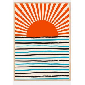 Bildverkstad Red Sun and Sea Poster (50x70 cm)