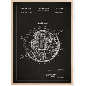 Bildverkstad Dessin de brevet - Satellite - Noir Poster (30x40 cm)