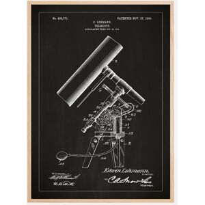 Bildverkstad Dessin de brevet - Telescope - Noir Poster (40x50 cm)