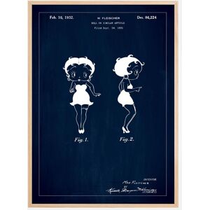 Bildverkstad Dessin de brevet - Betty Boop - Bleu Poster (21x29,7 cm (A4))