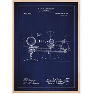 Bildverkstad Dessin de brevet - Planetarium - Bleu Poster (30x40 cm)