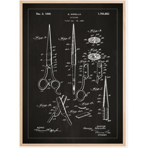 Bildverkstad Dessin de brevet - Ciseau - Noir Poster (70x100 cm)