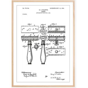 Bildverkstad Dessin de brevet - Rasoir - Blanc Poster (21x29,7 cm (A4))