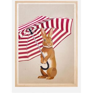 Bildverkstad Rabbit with Umbrella Poster (50x70 cm) - Publicité