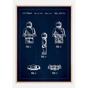 Bildverkstad Dessin de brevet - Lego I - Bleu Poster (70x100 cm)