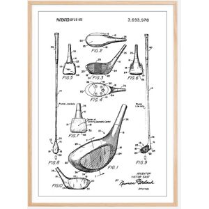 Bildverkstad Patent Print - Golf Club - White Poster (70x100 cm)