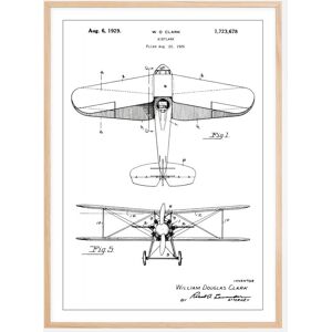 Bildverkstad Dessin de brevet - Avion - Blanc Poster (21x29,7 cm (A4))