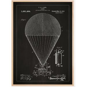 Bildverkstad Dessin de brevet - Ballon dirigeable - Noir Poster (50x70 cm)