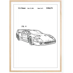 Bildverkstad Dessin de brevet - Ferrari F40 II Poster (40x50 cm)