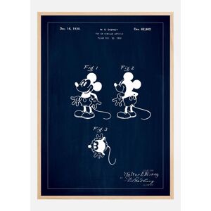 Bildverkstad Dessin de brevet - Disney - Mickey Mouse - Bleu Poster (50x70 cm)