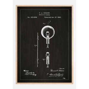 Bildverkstad Dessin de brevet - Ampoule a incandescence B - Noir Poster (70x100 cm)