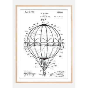 Bildverkstad Dessin de brevet - Montgolfiere - Blanc Poster (70x100 cm)