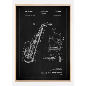 Bildverkstad Patent Print - Saxophone - Black Poster (70x100 cm)