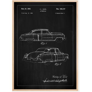 Bildverkstad Dessin de brevet - Cadillac I - Noir Poster (30x40 cm)