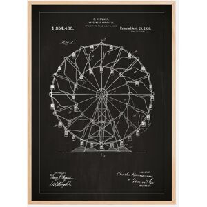 Bildverkstad Dessin de brevet - Grande roue - Noir Poster (21x29,7 cm (A4))