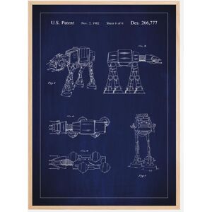 Bildverkstad Dessin de brevet - Star Wars - Walker - Bleu Poster (30x40 cm)