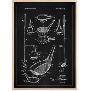 Bildverkstad Patent Print - Golf Club - Black Poster (40x50 cm)