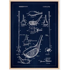 Bildverkstad Patent Print - Golf Club - Blue Poster (70x100 cm)