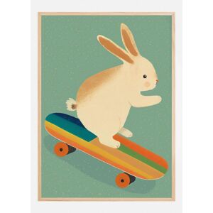 Bildverkstad Bunny On Skateboard Poster (40x60 cm)