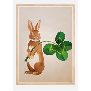 Bildverkstad Rabbit with clover Poster (50x70 cm) - Publicité