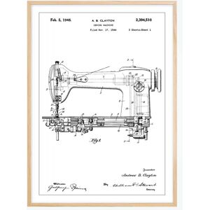 Bildverkstad Dessin de brevet - Machine a coudre I Poster (30x40 cm)