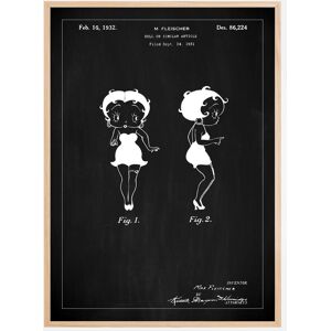 Bildverkstad Dessin de brevet - Betty Boop - Noir Poster (70x100 cm)