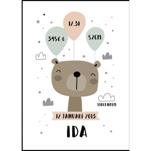 Personlig poster Baby bear (21x29,7 cm (A4))