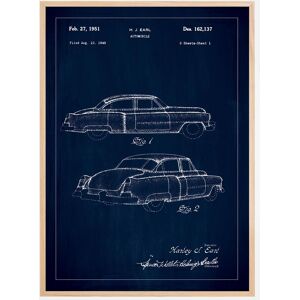 Bildverkstad Dessin de brevet - Cadillac I - Bleu Poster (30x40 cm)