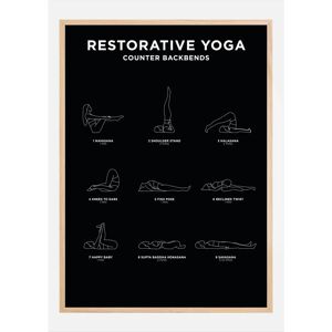 Bildverkstad Restorative Yoga - Black Poster (50x70 cm)