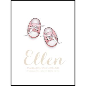 Personlig poster Chaussures de bebe - Rose (21x29,7 cm (A4))