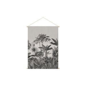 Miliboo Kakemono tableau en toile suspendue foret tropicale noir et blanc L40 x H60 cm BORNEO