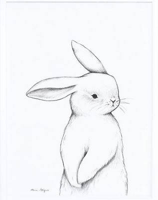 Lilipinso Affiche encadrée lapin de face (30 x 40 cm)