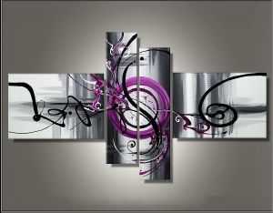 EVA JEKINS Tableaux design Symphonie Abstraite violet fushia